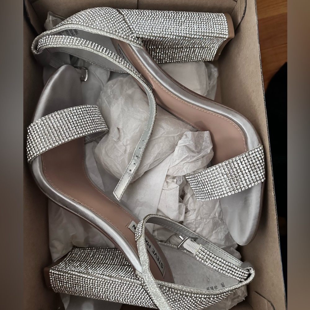 Steve Madden Silver Heels